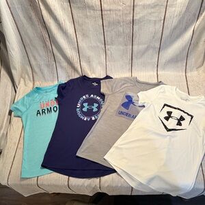 UNDER ARMOUR Bundle of 4 Short Sleeve Girls’ Youth Size Medium